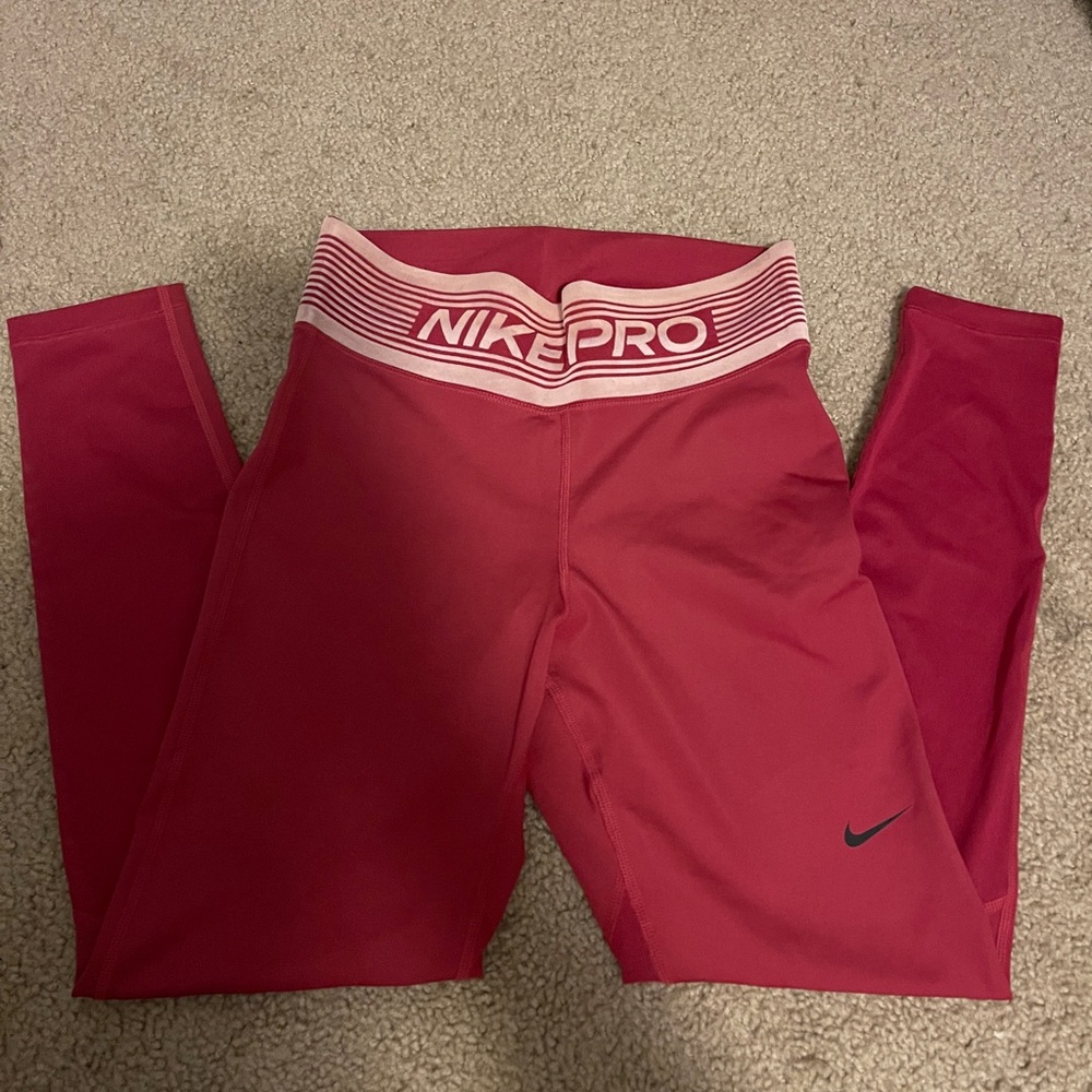 Nike Pro Kids Red Leggings